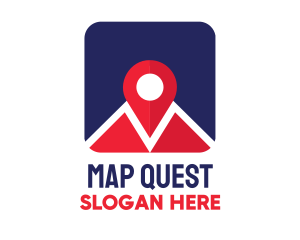 Location Pin Map App logo design