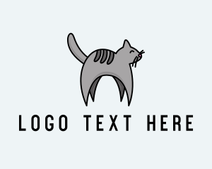 Gray Pet Cat logo design