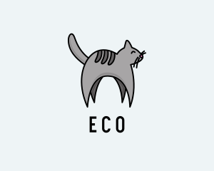 Gray Pet Cat Logo