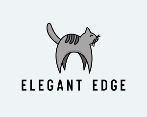 Gray Pet Cat Logo