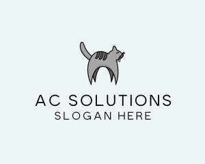 Gray Pet Cat logo design