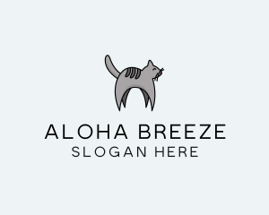 Gray Pet Cat logo design