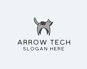 Gray Pet Cat logo design