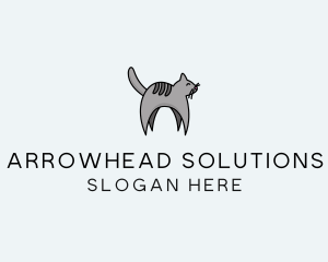 Gray Pet Cat logo design