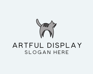 Gray Pet Cat logo design