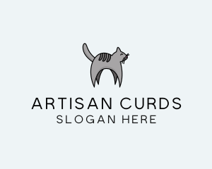 Gray Pet Cat logo design