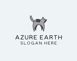 Gray Pet Cat logo design