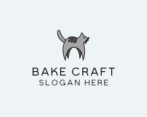 Gray Pet Cat logo design