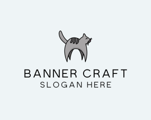 Gray Pet Cat logo design