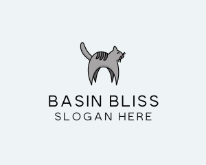 Gray Pet Cat logo design