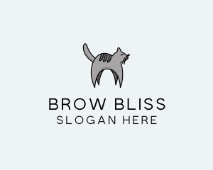 Gray Pet Cat logo design