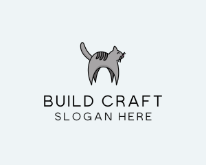 Gray Pet Cat logo design