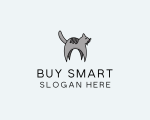 Gray Pet Cat logo design