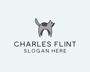 Gray Pet Cat logo design