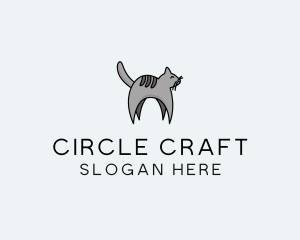 Gray Pet Cat logo design