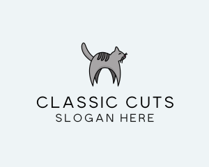 Gray Pet Cat logo design