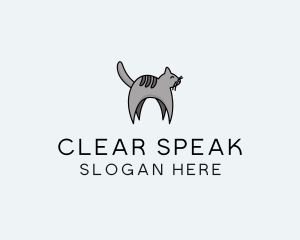 Gray Pet Cat logo design