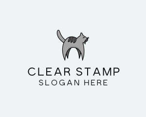 Gray Pet Cat logo design