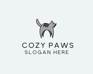 Gray Pet Cat logo design