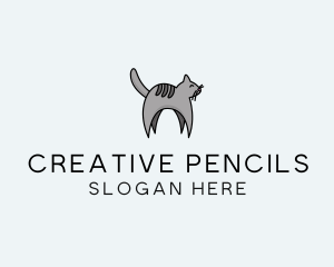 Gray Pet Cat logo design