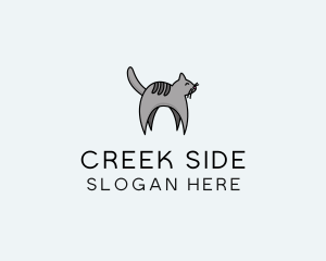 Gray Pet Cat logo design