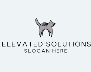 Gray Pet Cat logo design