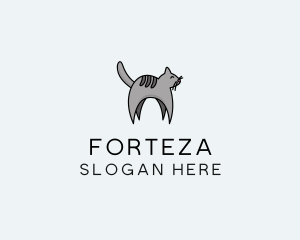 Gray Pet Cat logo design