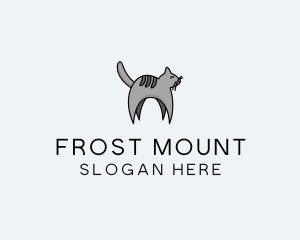 Gray Pet Cat logo design