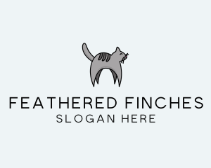 Gray Pet Cat logo design