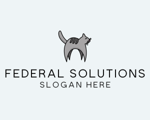 Gray Pet Cat logo design