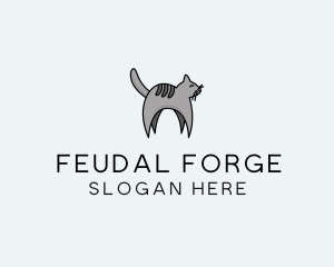 Gray Pet Cat logo design