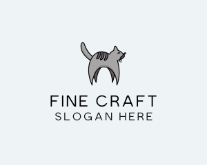 Gray Pet Cat logo design