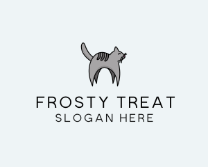 Gray Pet Cat logo design