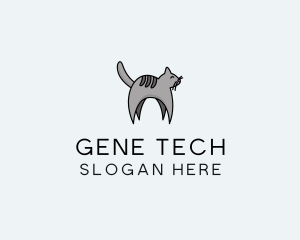 Gray Pet Cat logo design