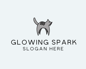 Gray Pet Cat logo design