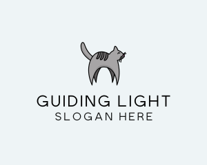 Gray Pet Cat logo design