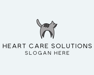 Gray Pet Cat logo design