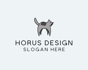 Gray Pet Cat logo design