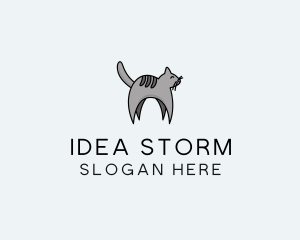 Gray Pet Cat logo design