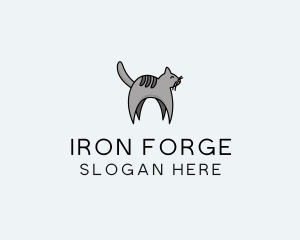 Gray Pet Cat logo design