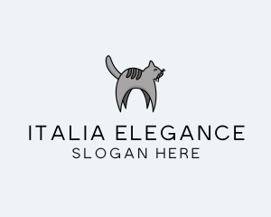 Gray Pet Cat logo design