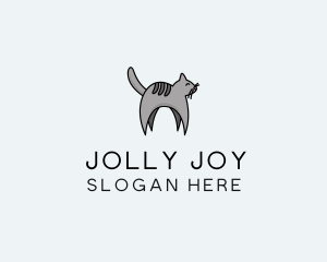 Gray Pet Cat logo design