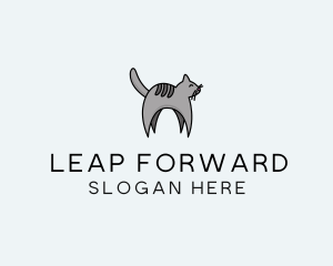 Gray Pet Cat logo design