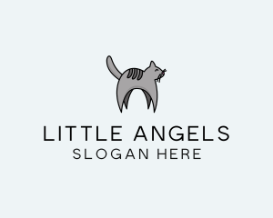 Gray Pet Cat logo design