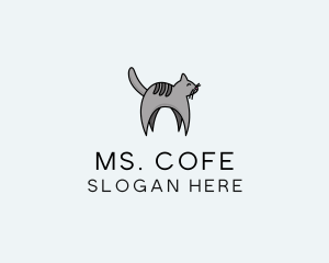 Gray Pet Cat logo design