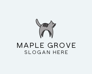 Gray Pet Cat logo design