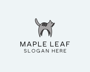 Gray Pet Cat logo design