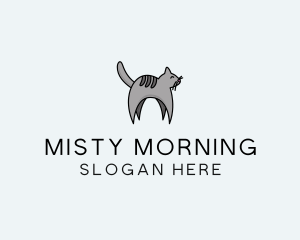 Gray Pet Cat logo design