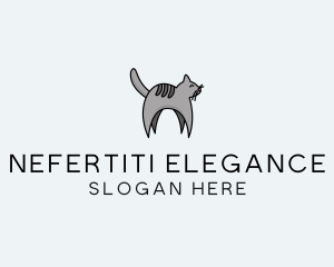 Gray Pet Cat logo design