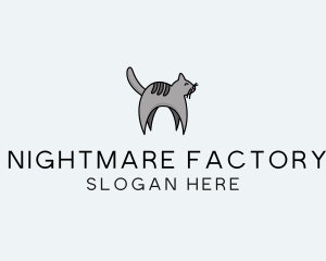 Gray Pet Cat logo design